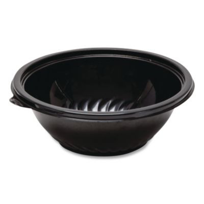 Pack n' Serve Serving Bowl, 48 Oz, 9" Diameter, Black, Plastic, 50/Carton