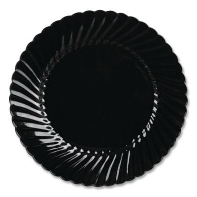 Classicware Plastic Dinnerware, Plate, 10.5" Dia, Black, 144/Carton