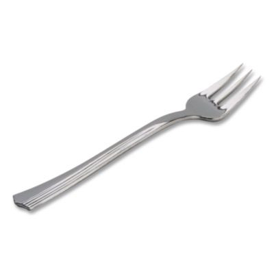Petite Tasting Fork, Polystyrene, Silver, 400/Carton