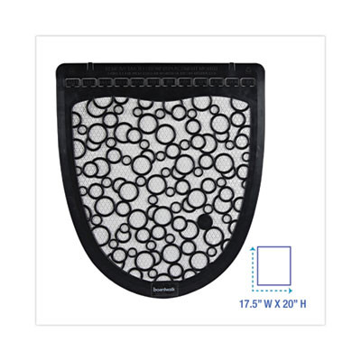 Disposable Urinal Floor Mat 2.0, Shield-Shaped, Black/White Slip-Resistant Surface, 17.5" x 20", 6/Carton