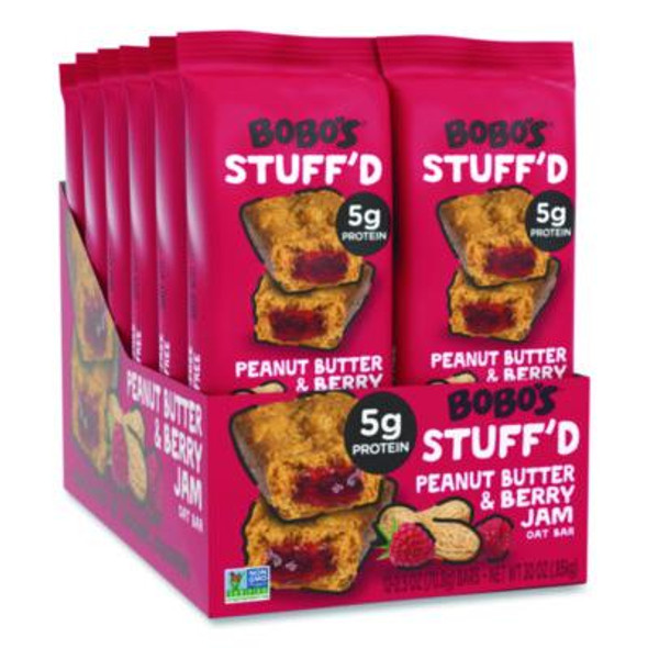 Stuff'd Gluten-Free Peanut Butter And Berry Jam Oat Bar, 2.5 Oz Bar, 12/Box