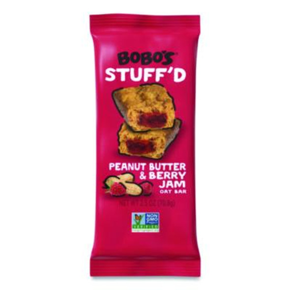 Stuff'd Gluten-Free Peanut Butter And Berry Jam Oat Bar, 2.5 Oz Bar, 12/Box