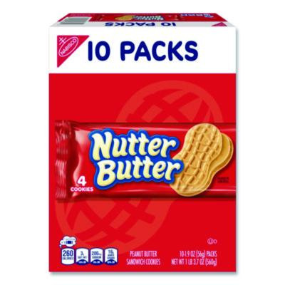Nutter Butter, Peanut Butter, 1.9 Oz, 4 Cookies/Pack, 10 Packs/Box