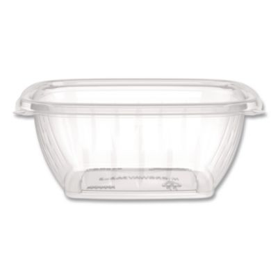 Square Plastic Bowls, 12 Oz, 8.5 x 8.5 x 2.64, Clear, Plastic, 63 Bowls/Sleeve, 8 Sleeves/Carton