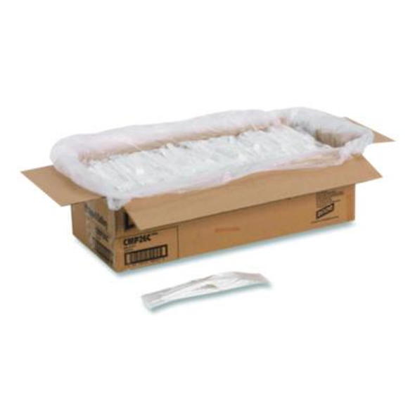 Mediumweight Polypropylene Cutlery, Fork/Knife/Teaspoon, Plastic, White, 250/Carton