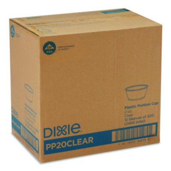 Plastic Souffle/Portion Cups, 2 Oz, Clear, 200/Sleeve, 12 Sleeves/Carton