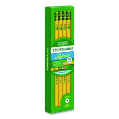 Ticonderoga Laddie Woodcase Pencil With Microban, Hb (#2), Black Lead, Yellow Barrel, 12/Pack