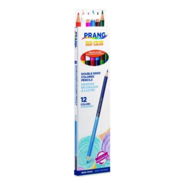 Duo-Color Colored Pencil Sets, 3 Mm, 2B (#2), Assorted Lead, Assorted Barrel, 6/Pack