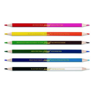 Duo-Color Colored Pencil Sets, 3 Mm, 2B (#2), Assorted Lead, Assorted Barrel, 6/Pack