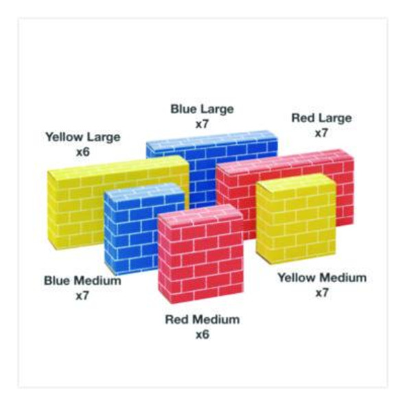 At Play Cardboard Building Block, 32-Ect Corrugated Board, Assorted Sizes And Colors, 40/Pack
