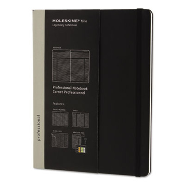 Professional Notebook, 1-Subject, Narrow Rule, Black Hardcover, (192) 9.75 x 7.5 Sheets
