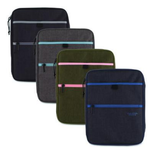 1" Carry All Zip Binder, 3 Rings, 1" Capacity, 11 x 8.5, Randomly Assorted Color