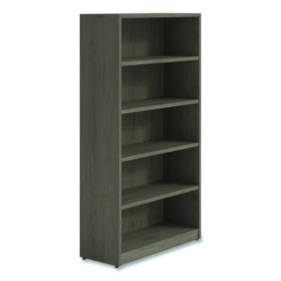 Alera Seville Bookcase, Five-Shelf, 36w x 14d x 65h, Walnut
