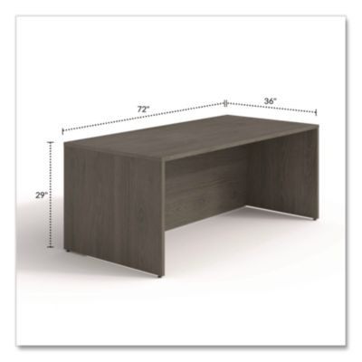 Alera Seville Series Desk Shell, 72" x 36" x 29", Walnut