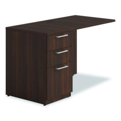Alera Seville Series Desk Return With Pedestal, Left, 48" x 24" x 29", Mahogany
