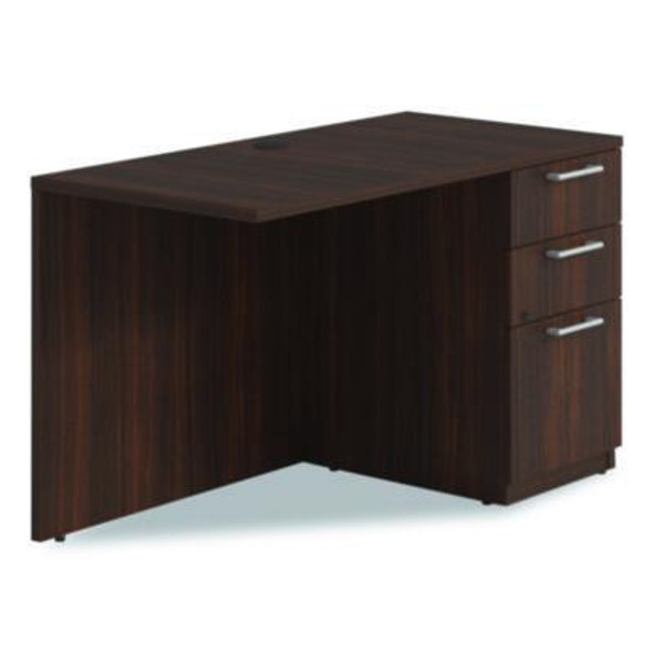 Alera Seville Series Desk Return With Pedestal, Right, 48" x 24" x 29", Mahogany