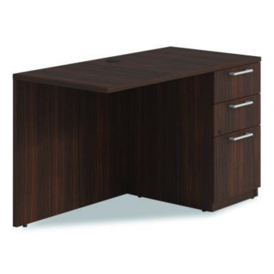 Alera Seville Series Desk Return With Pedestal, Right, 48" x 24" x 29", Mahogany