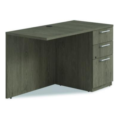 Alera Seville Series Desk Return With Pedestal, Right, 48" x 24" x 29", Walnut