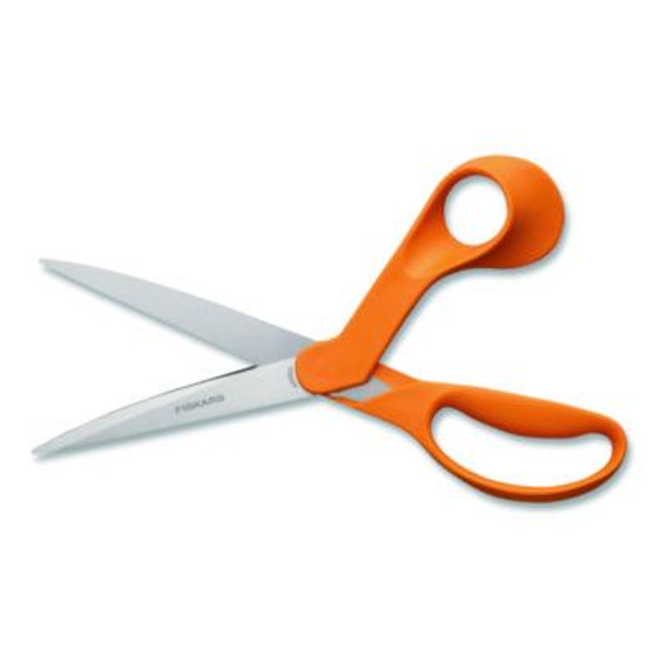 Dressmaker Shears, 11.13 Long, 9" Cut Length, Orange Handle