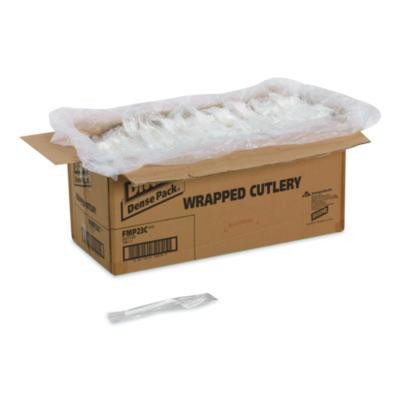 Mediumweight Polypropylene Cutlery, Individually Wrapped, Fork, Plastic, White, 1,000/Carton