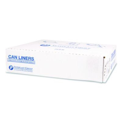 Institutional Low-Density Can Liners, 33 Gal, 0.8 Mil, 33" x 39", Natural, Interleaved Roll, 25 Bags/Roll, 6 Rolls/Carton