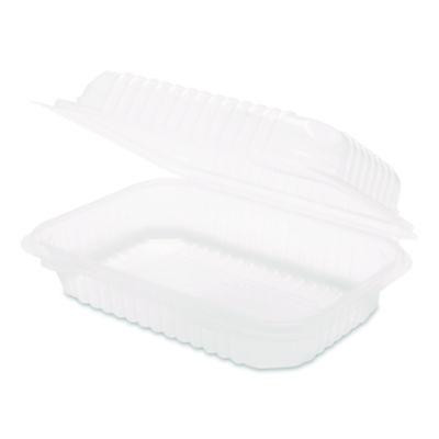 Polypropylene Plastic Hinged Container, 6 x 9 x 2.97, Clear, Plastic, 125/Pack, 2 Packs/Carton