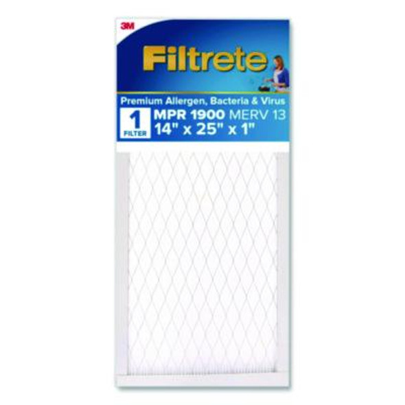 Premium Allergen, Bacteria And Virus Air Filter, Merv 13, Mpr 1900, 14 x 25, 4/Carton