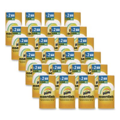 Essentials Select-A-Size Kitchen Roll Paper Towels, 2-Ply, 108 Sheets/Roll, 24 Rolls/Carton