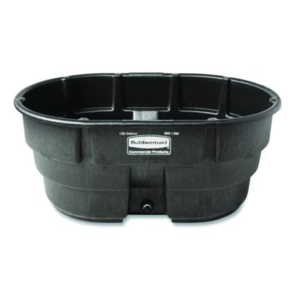 Stock Tank, 150 Gal, 39" x 58" x 25", Polyethylene, Black