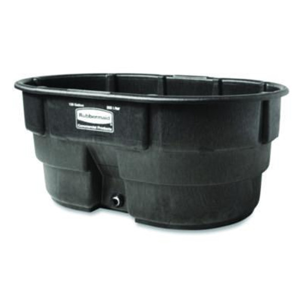 Stock Tank, 150 Gal, 39" x 58" x 25", Polyethylene, Black