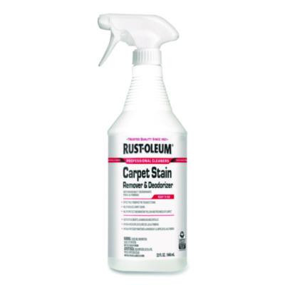 Professional Carpet Stain Remover Plus Deodorizer, Lemon Scent, 32 Oz Spray Bottle, 6/Carton
