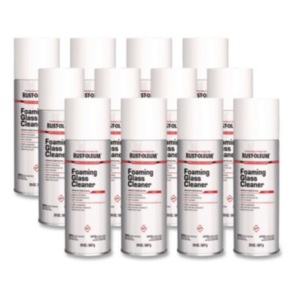 Professional Foaming Glass Cleaner Aerosol, 20 Oz Aerosol Spray, 12/Carton