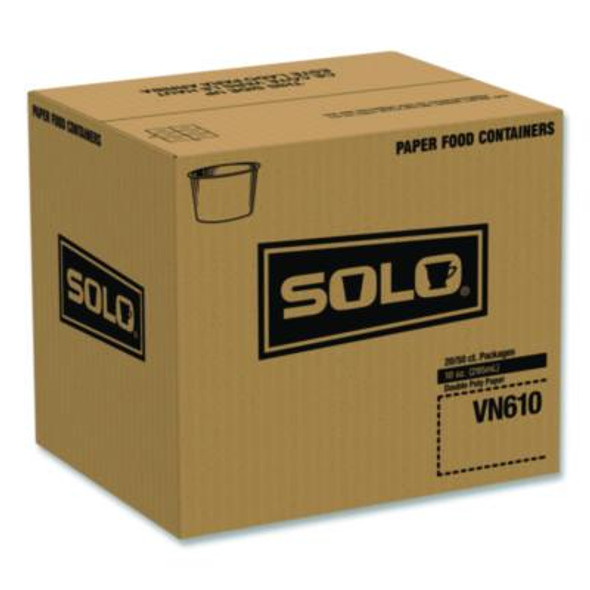 Double Poly Paper Food Containers, 10 Oz, 3.8 Dia x 2.7" h, White, Paper,1,000/Carton
