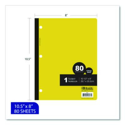 Wireless Notebooks, 1-Subject, Medium/College Rule, Randomly Assorted Cover Color, (80) 10.5 x 7.5 Sheets