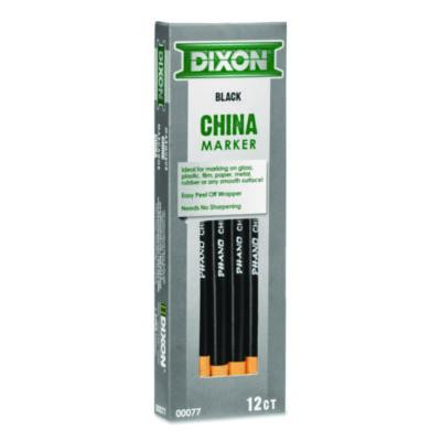 China Marker, 0.37" x 7", Black, 12/Pack