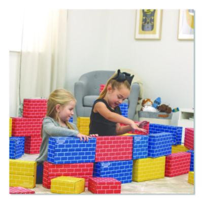 At Play Cardboard Building Block, 32-Ect Corrugated Board, Assorted Sizes And Colors, 20/Pack