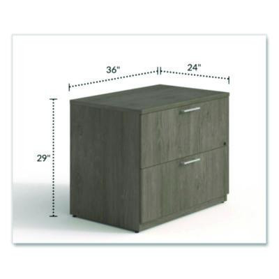 Alera Seville Series Lateral File Cabinet, 2 Legal-Size File Drawers, Walnut, 36" x 24" x 29"