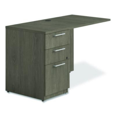 Alera Seville Series Desk Return With Pedestal, Left, 48" x 24" x 29", Walnut