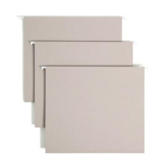 Tuff Extra Capacity Hanging File Folders With Easy Slide Tab, 2" Capacity, Letter, 1/3-Cut Tabs, Steel Gray, 18/Box