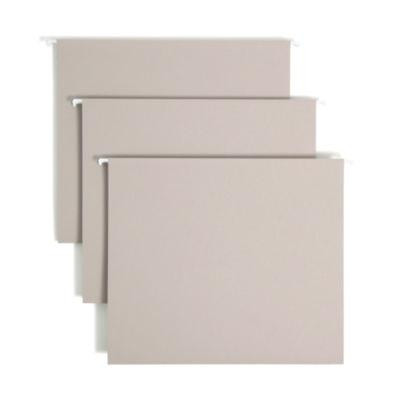 Tuff Extra Capacity Hanging File Folders With Easy Slide Tab, 2" Capacity, Letter, 1/3-Cut Tabs, Steel Gray, 18/Box