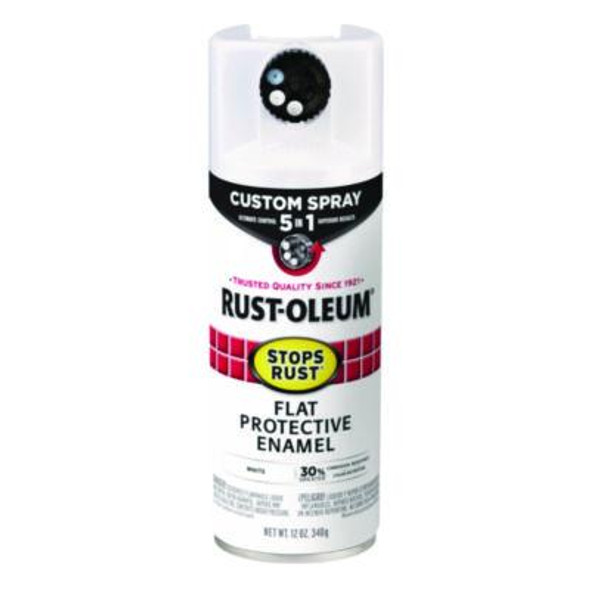 Stops Rust 5-In-1 Spray Paint, Flat White, 12 Oz Aerosol Can