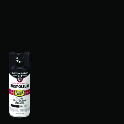 Stops Rust 5-In-1 Spray Paint, Gloss Black, 12 Oz Aerosol Can