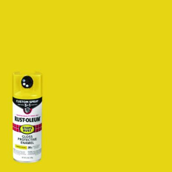 Stops Rust 5-In-1 Spray Paint, Gloss Sunburst Yellow, 12 Oz Aerosol Can