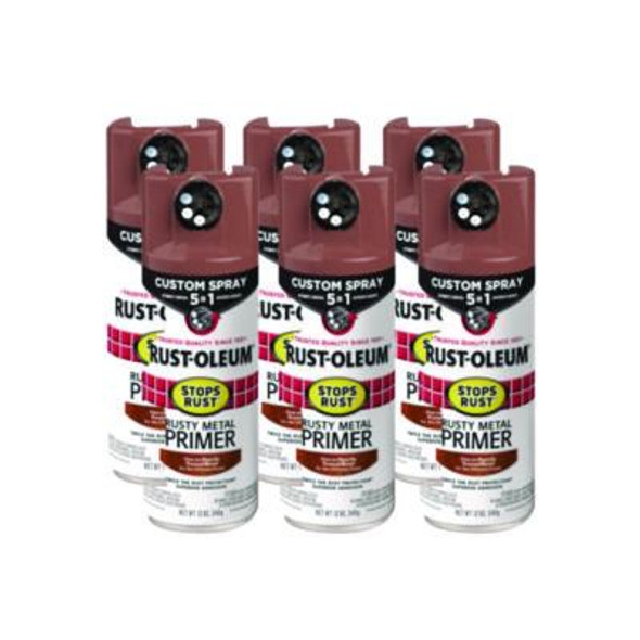 Stops Rust 5-In-1 Spray Paint, Rusty Metal, 12 Oz Aerosol Can, 6/Carton