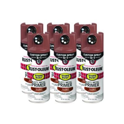 Stops Rust 5-In-1 Spray Paint, Rusty Metal, 12 Oz Aerosol Can, 6/Carton