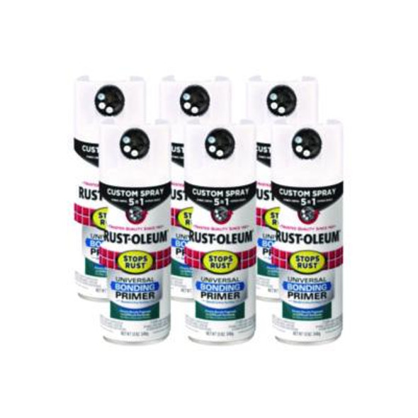 Stops Rust 5-In-1 Spray Paint, White, 12 Oz Aerosol Can, 6/Carton