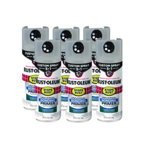 Stops Rust 5-In-1 Spray Paint, Gray, 12 Oz Aerosol Can, 6/Carton