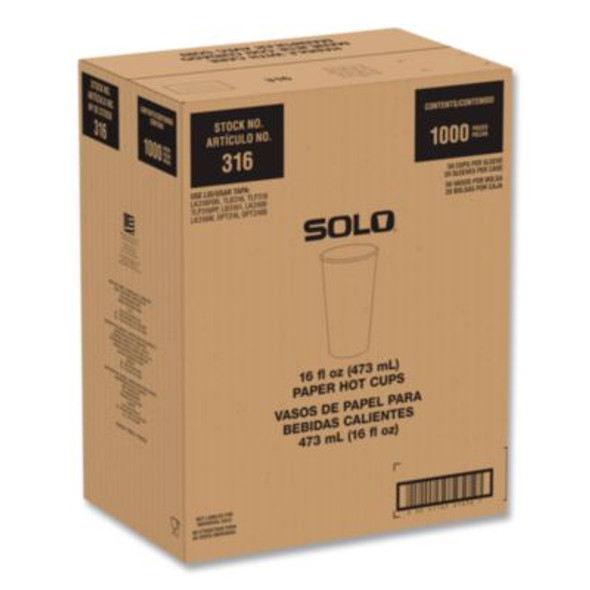 Recycled Content Pcf Paper Hot Cups, Proplanet Seal, 16 Oz, White/Blue, 1,000/Carton