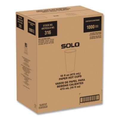 Recycled Content Pcf Paper Hot Cups, Proplanet Seal, 16 Oz, White/Blue, 1,000/Carton