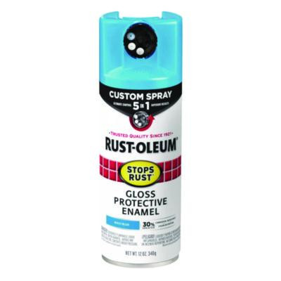 Stops Rust 5-In-1 Spray Paint, Gloss Maui Blue, 12 Oz Aerosol Can, 6/Carton